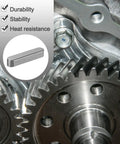 20 Piece Round Ended Feather Keys Set For Drive Shafts 40x8x7mm Carbon Steel with gear mechanism background
