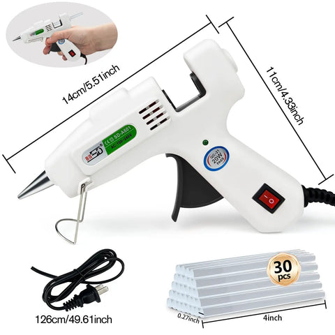 Hot Glue Gun Kit With 30 Glue Sticks For Fast 1 Minute Warm Up And High Temp For School Crafts DIY Projects And Quick Home Repairs