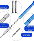 Premium 46 Piece Pin Vise Hand Drill Set With 45 Mini Twist Drill Bits Ranging From 0.3 To 3 Mm features blue handle and steel drill bits.