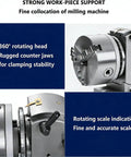 Heavy Duty Dividing Head Kit Featuring Rock Solid Rotary Indexing Slick 3 Jaw Chuck Tailstock And Precision Plates with 360° rotating head