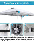 10x20 Canopy Replacement Top Cover With Air Vents For Outdoor Pop Up Gazebo Tent Top Only With Adjustable Straps Weatherproof And UV Guard White Frame Not Included Fits Most 10x20 Canopy Frames