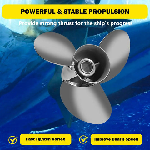 Image of Stainless Steel Outboard Propeller 14.5 Inch Diameter 19 Pitch For Mercury 135-300HP And Mercruiser Alpha One