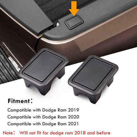 Ram 1500 Stake Pocket Covers Set Of 2 For Dodge Ram 2019 2020 2021 2022 2023 2024 2025 2026 Rear Truck Bed Rail Pocket Covers Fits Like A Glove Easy To Install, shown next to truck bed