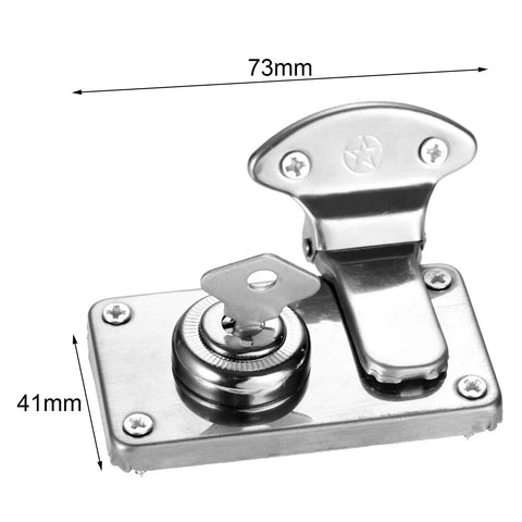 Vintage Metal Toggle Hasp Lock 73x41mm for chest boxes and furniture hardware with key, zinc alloy