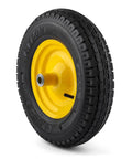 Universal 4.80/4.00-8 Pneumatic Tire And Wheel Assembly 16 Inch with yellow steel rim for wheelbarrow and garden cart