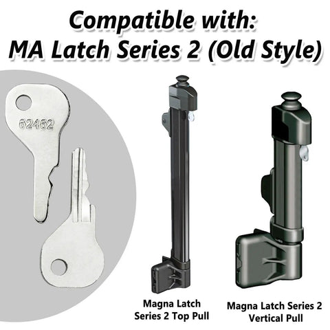 Premium Heavy Duty Replacement Keys For Pool And Garden Gate Magnetic Safety Latches Compatible With Original Series Guaranteed Smooth Operation Effortless Install Two Pack - keys and latches for old style MA latch series 2