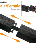 Interlocking detail of Three Piece Floor Cord Cover Set Drop Over Cable Protector Ramp For Office And Warehouse DIY Friendly