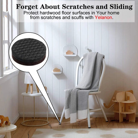 Non Slip Furniture Pads Set 38 Pcs 1 2 3 Inch Self Adhesive Rubber Feet Anti Slide Protectors for furniture on hardwood floors