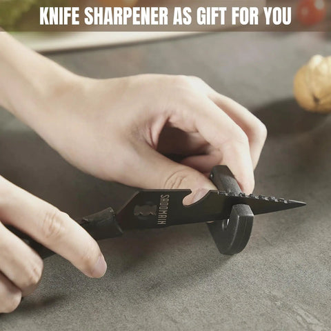 All-Purpose Kitchen Scissors With Extra Sharp Blades, Built-In Knife Sharpener And Sheath, Stainless Steel Anti-Rust Black Titanium Plated, Dishwasher Safe, Heavy Duty Shears For Poultry Meats And Everyday Cutting, Green used with built-in sharpener