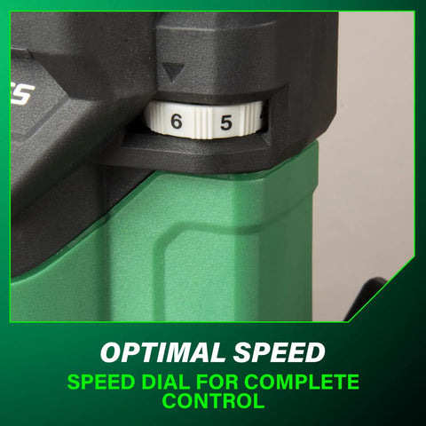 Cordless Plunge Router Beast Mode 36V Variable Speed 11,000 To 25,000 RPM Lightweight 6.9 Lbs speed dial close-up