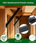 12 Pack 45 Degree Angle Bracket Kit For Wood Pergolas And Outdoor Builds Heavy Duty Carbon Steel Rustproof With Black Powder Finish Built To Last Sturdy Triangular Support That Keeps Beams From Wobbling Universal Wooden Connections. Black powder-coated 45° steel brackets on wooden pergola beam