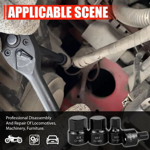 Low Profile 16 Piece Impact Hex Driver Set SAE And Metric Quarter Inch To Three Quarter Inch 6mm To 19mm Cr-Mo Steel Hex Bit Socket Set In Heavy Duty Storage Case For Pro DIY Enthusiasts used in machinery repair