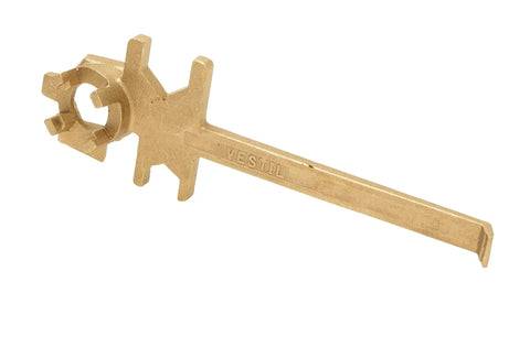 Bronze Alloy Non Sparking Straight Drum Bung Nut Wrench With Ring And Faucet Wrench Pro Grade Multipurpose Drum Accessory