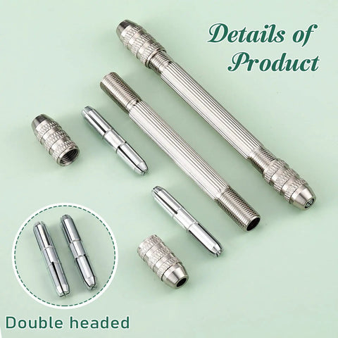 Kick Up Your Craft Game With These Double End Pin Vises And Copper Collets Compact Hand Drill Wire Twisting Tool showing double headed pin vises and copper collets.