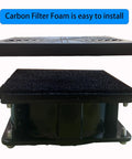 Heavy Duty Solder Fume Extractor With 5 Carbon Filters showing easy-to-install filter foam on quiet fan base.