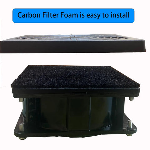Heavy Duty Solder Fume Extractor With 5 Carbon Filters showing easy-to-install filter foam on quiet fan base.