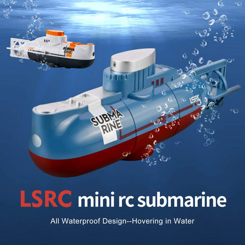 Cool Mini RC Submarine Remote Control Boat Waterproof Diving Toy With 3 Motors For Up Down Forward Back 360 Spin Realistic Dive Action For Pool Beach Outdoor Play Blue