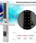All In One Antitheft Door Lock With Waterproof Build And Fingerprint Password IC Card Mobile App Remote Unlock Key Backup
