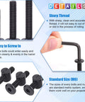 All In One M6 Hex Socket Cap Bolts And Barrel Nuts Kit 120 Pcs Black Finish details with wrench and thread quality