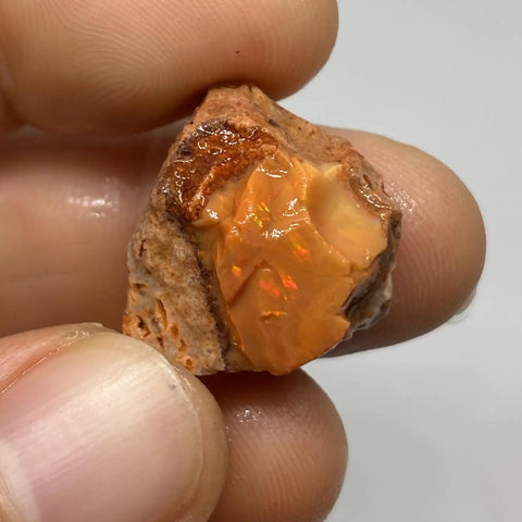 Raw Fiery Jalisco Mexican Fire Opal Stone For Jewelry Making Multicolor Natural Opal Rough Gem With Size 18mm By 16mm By 9mm