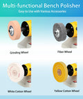 Bench Polisher And Buffer With Variable Speed For Metal Wood Jade Pro Polishing Machine 15 Piece Accessory Set