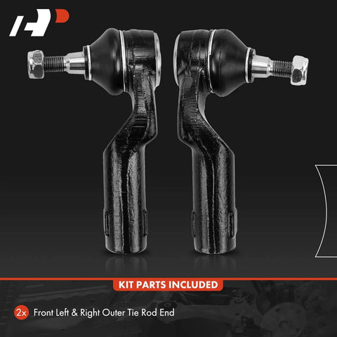 Pair Front Outer Tie Rod Ends For Mazda 3 2004-2013, 3 Sport 2009-2013, And Mazda 5 2006-2010 2012-2017, Driver And Passenger Side