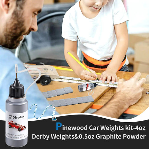 Pinewood Derby Car Weights Kit With 4 Ounce Total Weight Lead Free Derby Weights And Half Ounce Graphite Powder Graphite Lubricant