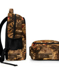 Autumn Apple Orchard Printed Unisex Backpack With Large Capacity, Go-To Durable Polyester Daypack side and front view