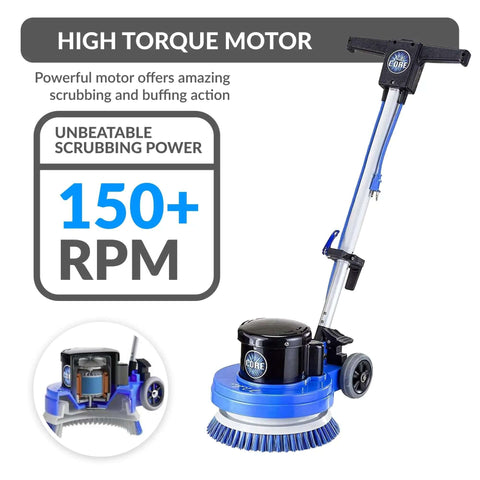 Core 13 Inch Electric Floor Buffer Scrubber And Polisher For All Floor Surfaces Heavy Duty Cleaning Machine with high torque motor.