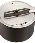 Alpinist 2 Camping Cook Set Featuring 2.4L hard anodized aluminum pot with strainer lid showcasing nesting design