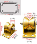 32mm V Shaped Groove Track With Sliding Gate Roller And Beefy Heavy Duty Rigid Caster Set dimensions and design details