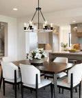Farmhouse Wagon Wheel Chandelier With 6 Lights For Dining Room And Kitchen Island Rustic Modern Ceiling Light Fixture