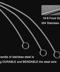 Close-up of Long Reach Straw Cleaner Brush Set stainless steel handles showcasing durable and bendable design