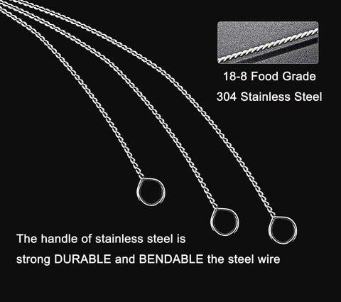 Close-up of Long Reach Straw Cleaner Brush Set stainless steel handles showcasing durable and bendable design