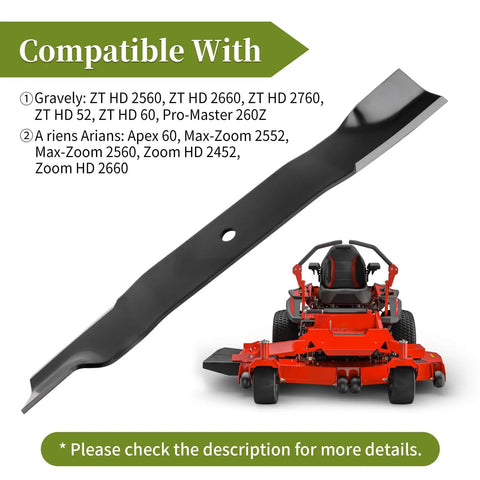 High Lift Blades Kit For 60 Inch Mower Decks And Pro Master 260Z Zero Turn Mowers 3 Pack Replacement 09081200 blade and mower