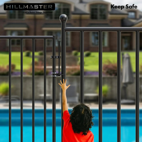 Heavy Duty Pool Gate Latch For Chain Link Fences 1 3/8 Inch Frames And 1 7/8 Inch Posts, Push Style Self-Latching Outdoors