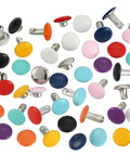 Colorful Leather Rivets Kit 380 Sets 8mm And 8x10mm 8x7mm Silver Double Cap Rivets Assorted Colors