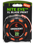 Shockforce Nite Eye Magnetic Tape Measure 25 Ft Durable Drop Tested Case With Flatter Stablewing Blade Reinforced Housing Metal Lock Button Guard Rails For Pro Grade Jobsite Measuring