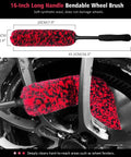 Six Piece Motorcycle Cleaning Kit With Boar Hair Detailing Brush Pro Safe For Chrome, Chains, Tires And Engine, bendable wheel brush