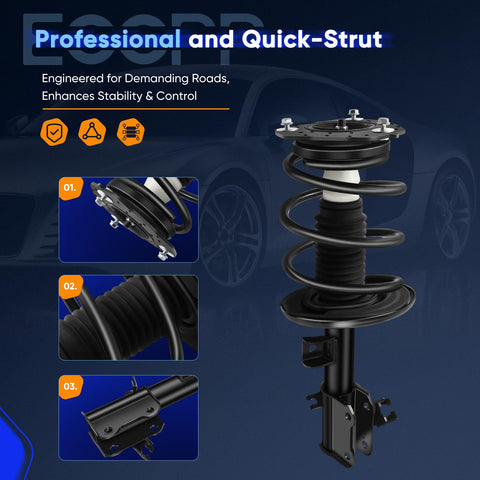 Front Strut Assembly Complete Shock Absorber Kit for Nissan Altima 2007 2008 2009 2010 2011 2012 2013 FWD Excludes Hybrid Set of 2