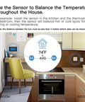 Smart Programmable Thermostat With Zone Remote Sensor And C Wire Adapter, Energy Saving, Works With Alexa And Google Assistant.