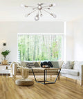 Mid Century 8 Light Sputnik Chandelier Nickel Ceiling Light Fixture Semi Flush Mount Pre Wired Easy Install For Dining Room