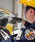 Heavy Duty Wire Stripper And Diagonal Cutting Pliers Real Workhorse Dual Head Design in use by electrician for wire work.