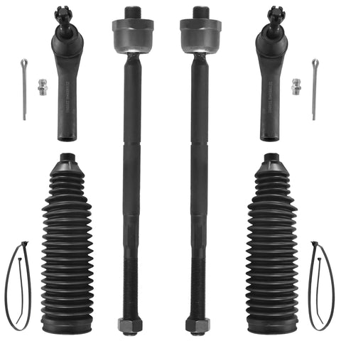 All In One Front Suspension Kit With 12 Pieces Including Upper Control Arms Lower Ball Joints Outer And Inner Tie Rod Ends Sway Bar End Links And Rack Boots Direct Fit For 2015 2020 Cadillac Escalade Suburban Tahoe Silverado Sierra 1500 parts displayed