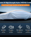 All Weather Waterproof Car Cover With Six Layer Protection, Universal Fit For Sedans, Coupes And Convertibles, 186-208 Inch Length