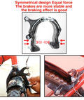 Aluminum Bike Brakes Caliper Set Side Pull 69-96mm Reach C Shape Front And Rear Compatible on red bicycle installation