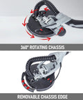 Powerful 710W Drywall Sander With LED Light And Variable Speed 800 To 1800 RPM showing 360-degree rotating chassis and removable edge