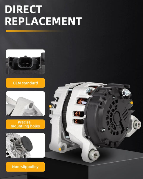 Alternator Replacement For Chevy Cruze 2011, Trax 2015-2021, And Buick Encore 2013-2021, Drop-In Fit With OEM Numbers shown