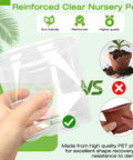Reinforced Clear Nursery Pots With Drainage Trays, 25 Pack Plastic Pots For Plants, ideal for indoor gardening.