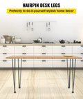 Beefy Heavy Duty Hairpin Table Legs 24 Inch Black Set Of 4 Carbon Steel With Three Rods For Desks Benches Tables And Chairs 880 Pounds Total Load Capacity DIY Furniture Support on kitchen table